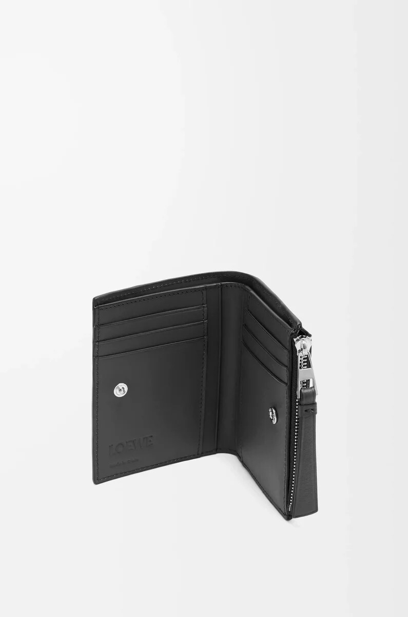 puzzle slim compact wallet aus klassischem kalbsleder schwarz