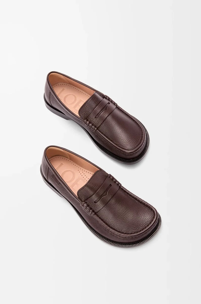 campo-loafer aus hirschleder in oxblood