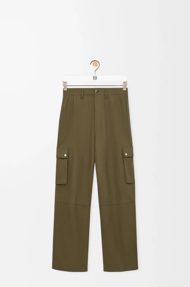 cargohose aus baumwolle khakigrün