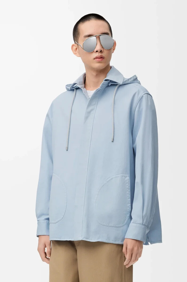 kapuzenshirt aus baumwolle hellblau