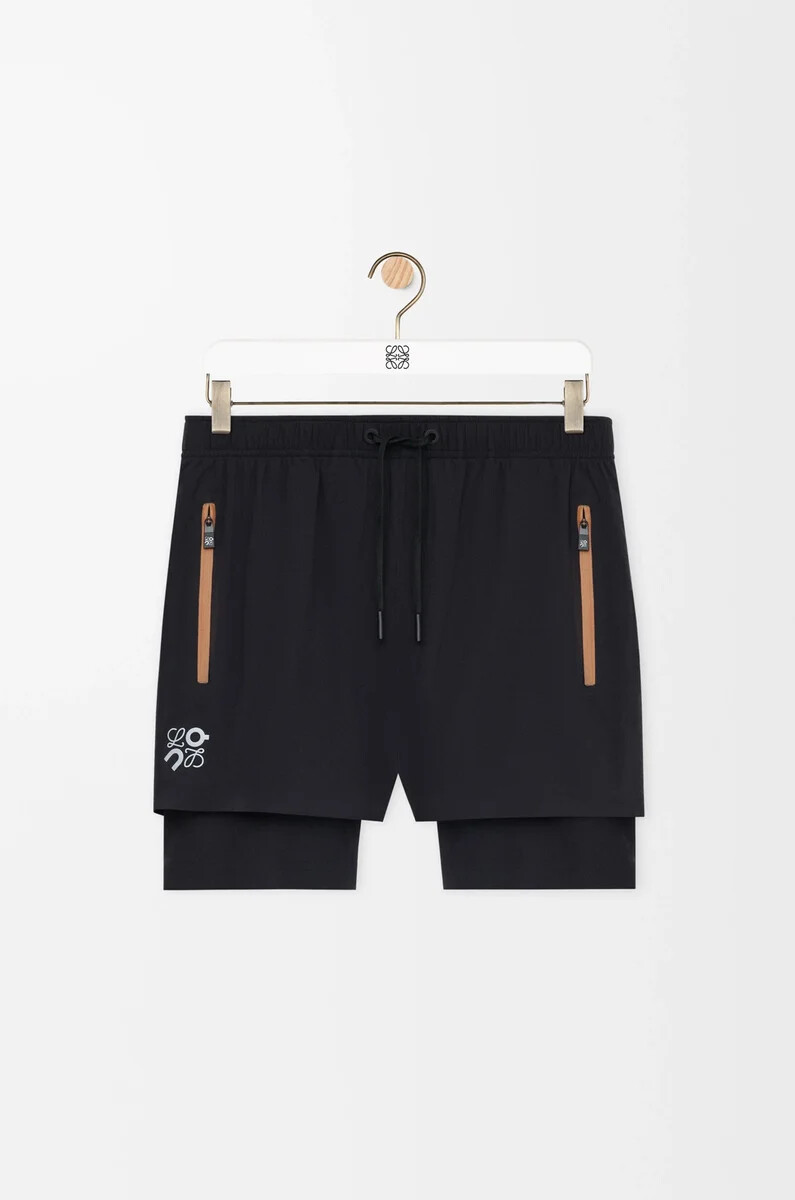 performance-shorts aus technischem obermaterial schwarz