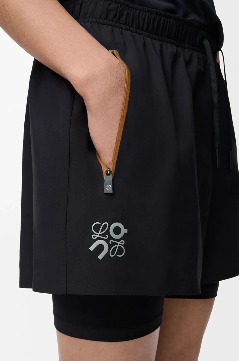 performance-shorts aus technischem obermaterial schwarz