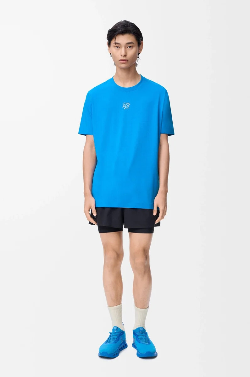 funktions-t-shirt aus technischem jersey blau