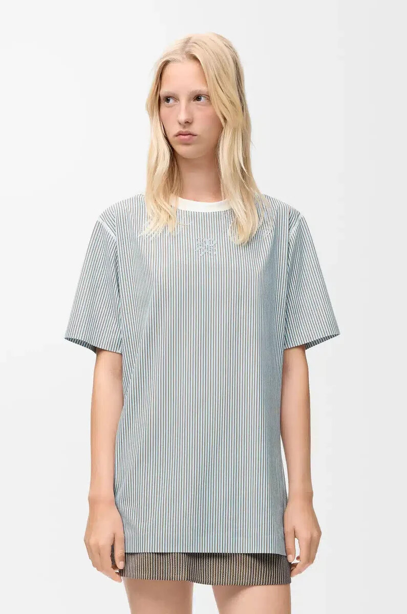 funktions-t-shirt aus jersey beigeblau