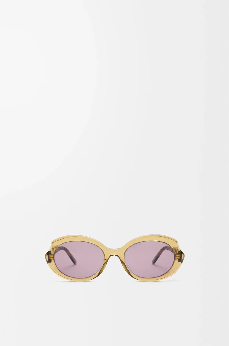 mini oval slim sonnenbrille transparent olive