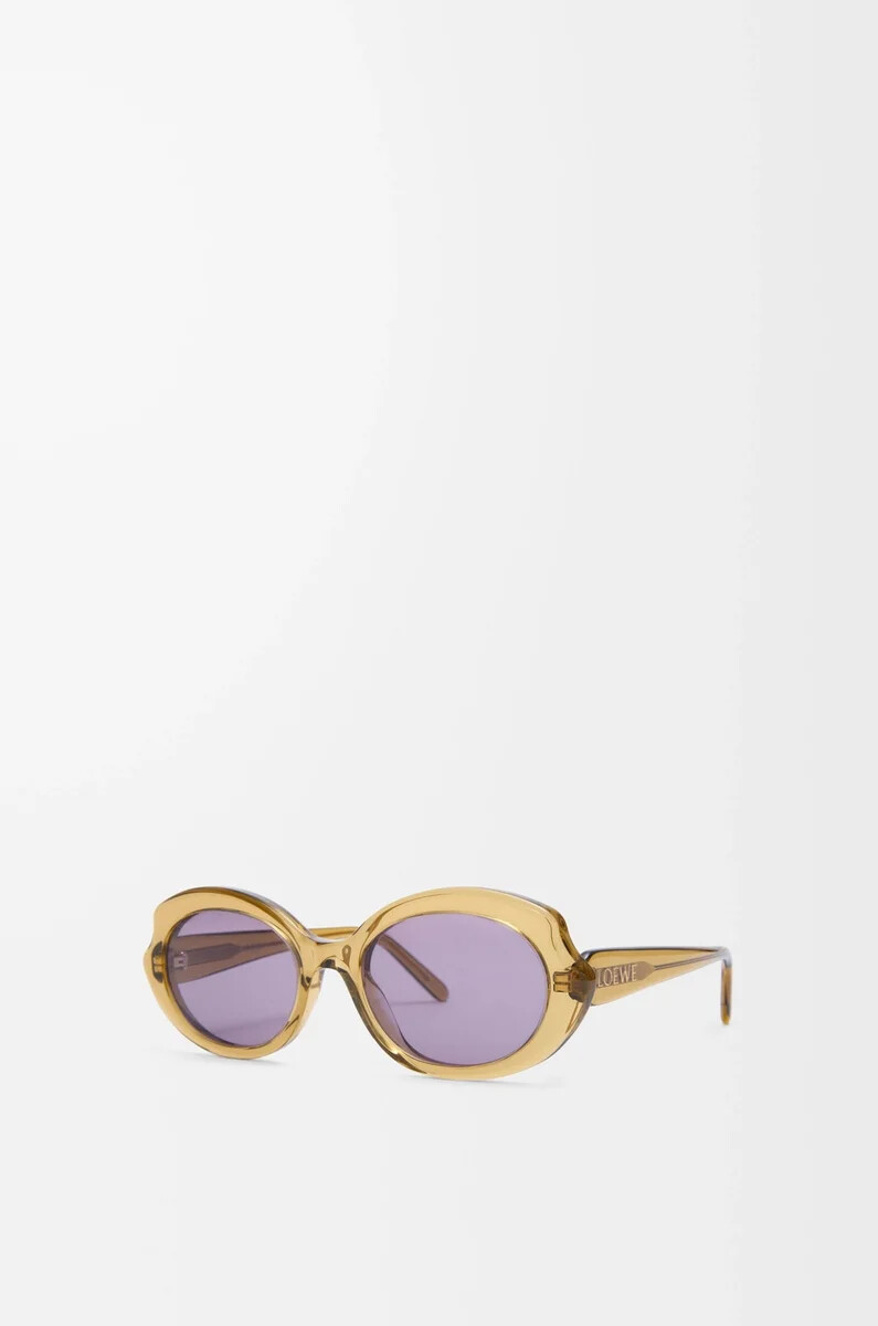 mini oval slim sonnenbrille transparent olive