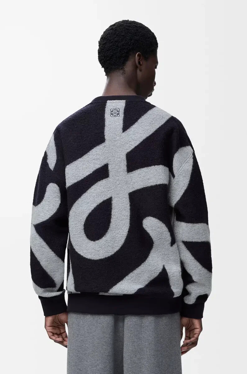 sweatshirt aus wolle und baumwolle marineblaugrau