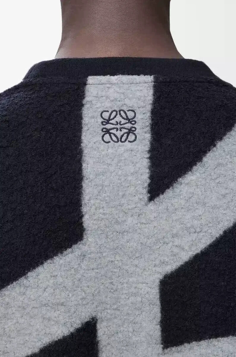 sweatshirt aus wolle und baumwolle marineblaugrau