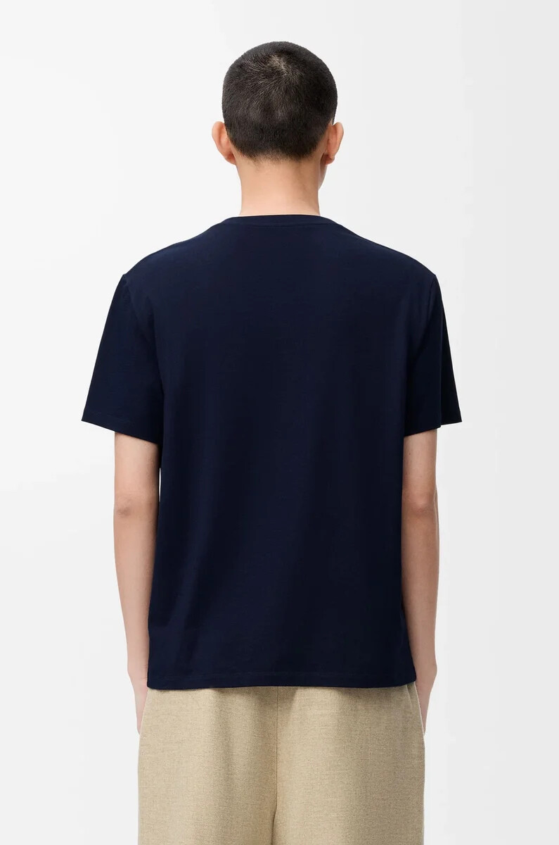 lässiges t-shirt aus baumwolle in dunkelblau
