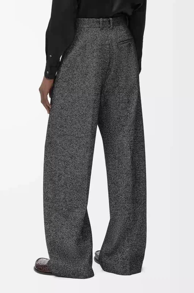 hose aus wollmischung grau melange