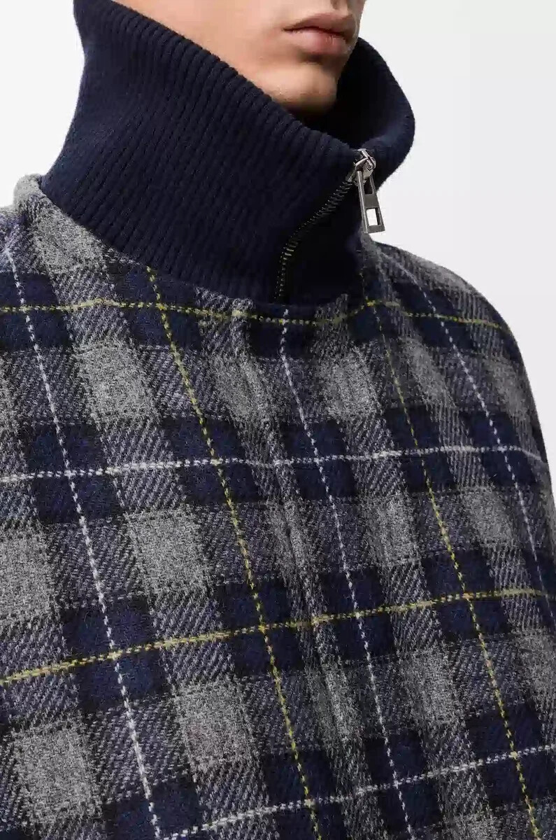 steppjacke aus wolle dunkelblau