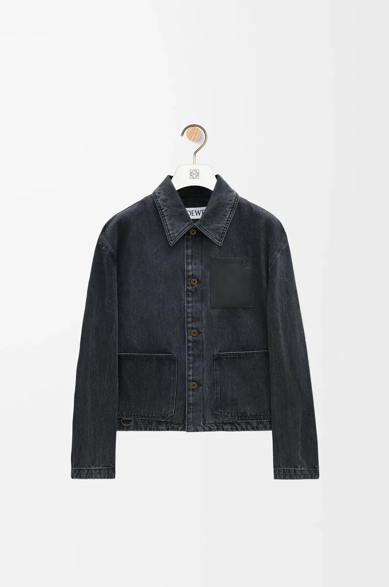 schwarze arbeitsjacke aus denim