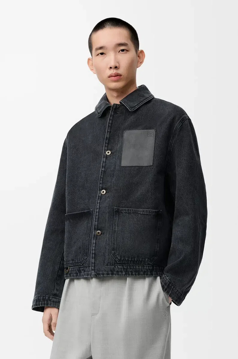schwarze arbeitsjacke aus denim