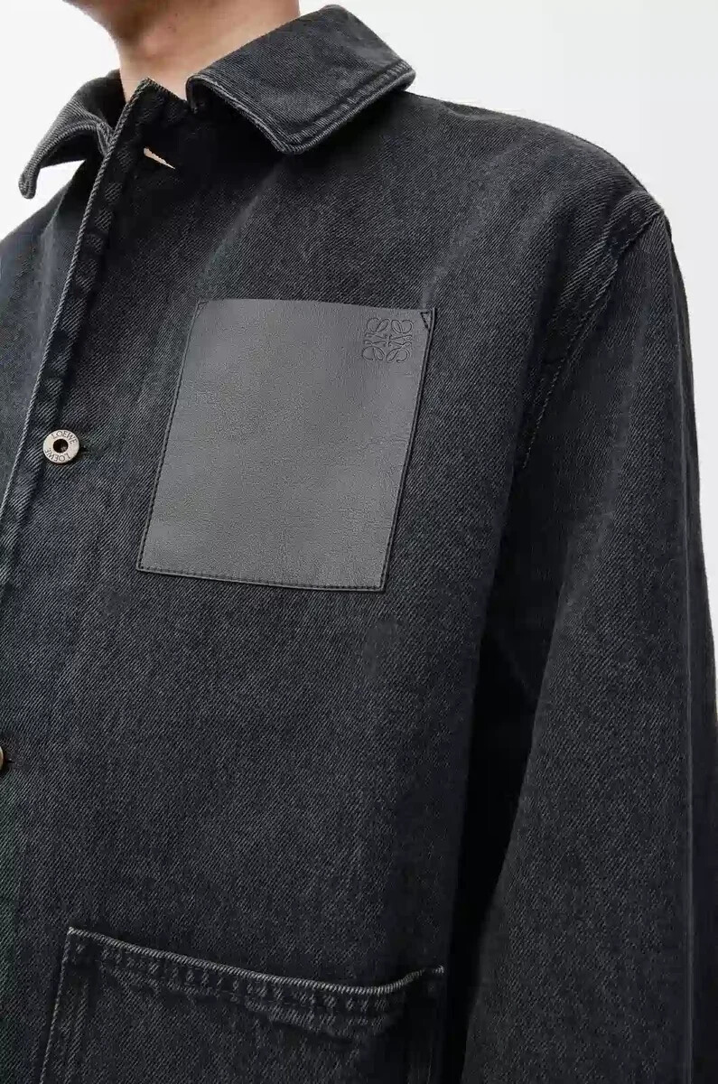 schwarze arbeitsjacke aus denim
