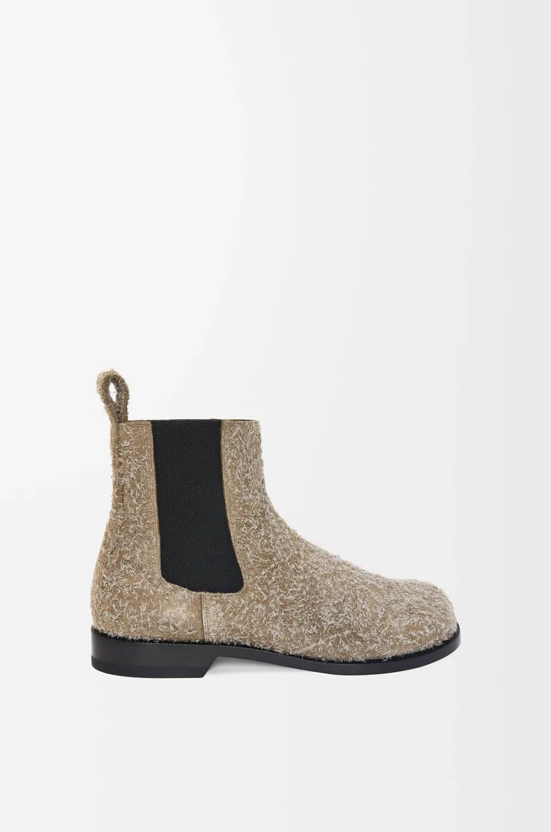 campo chelsea-boot aus gebürstetem wildleder in khakigrün