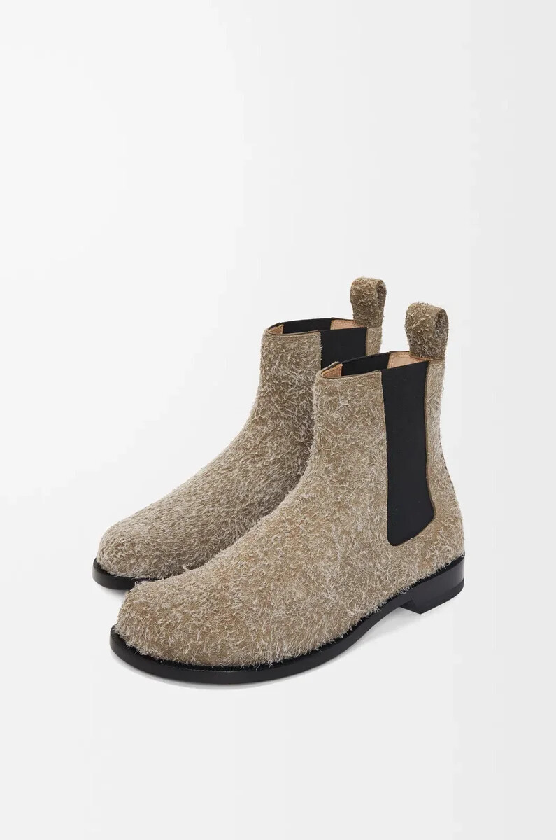 campo chelsea-boot aus gebürstetem wildleder in khakigrün