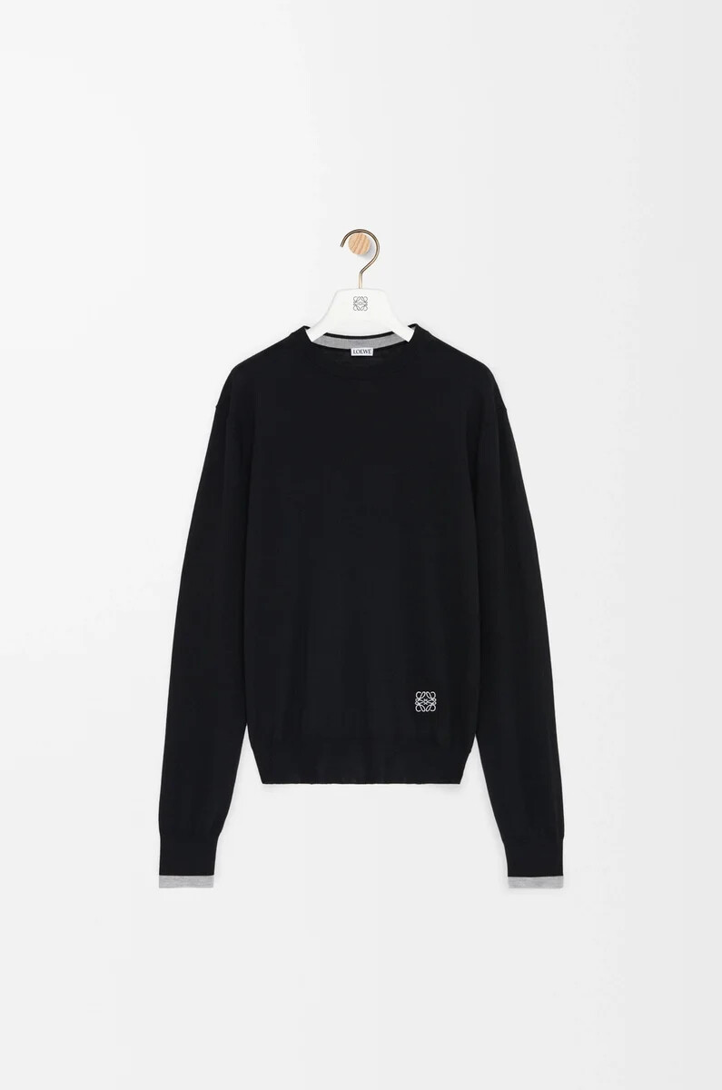 pullover aus wolle schwarzgrau