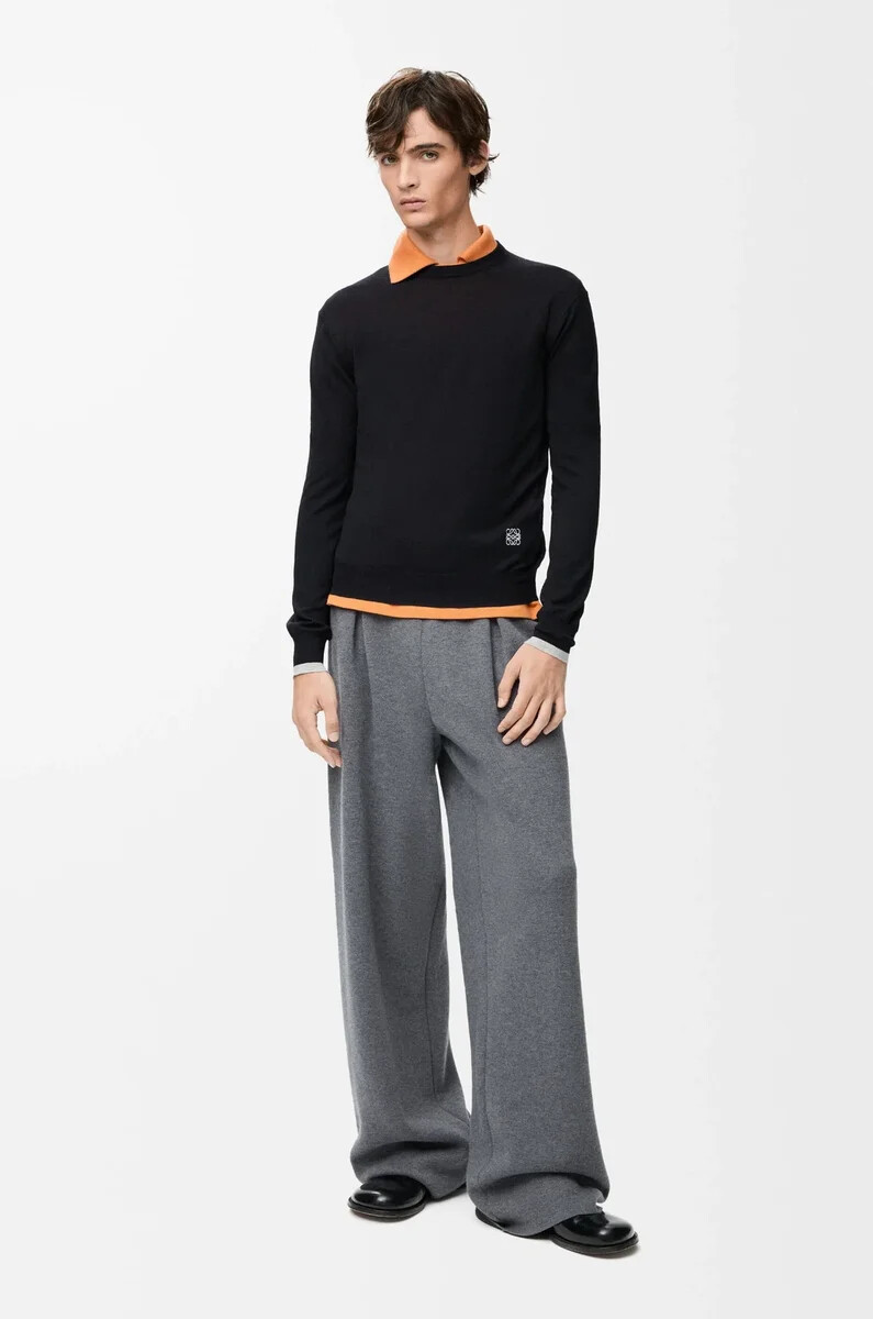 pullover aus wolle schwarzgrau