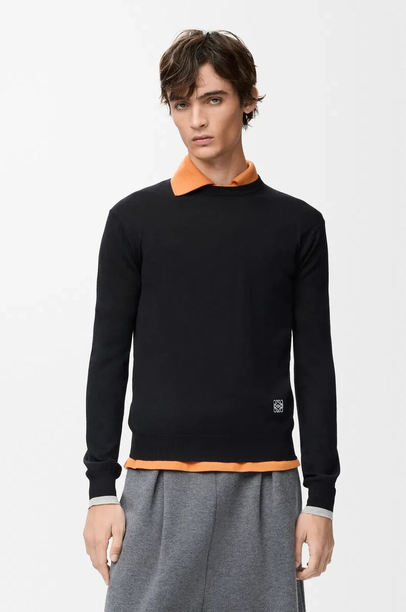 pullover aus wolle schwarzgrau