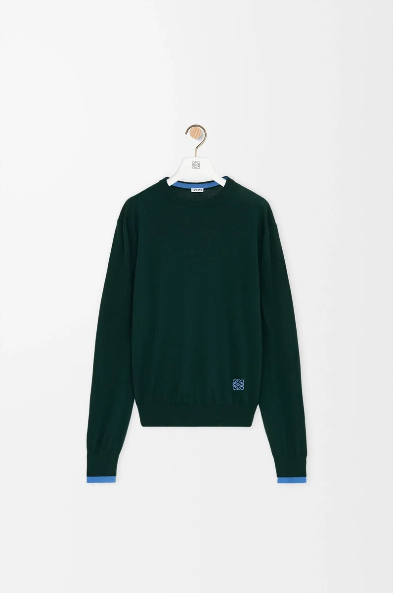 pullover aus wolle grünblau