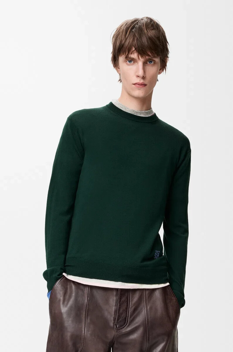 pullover aus wolle grünblau