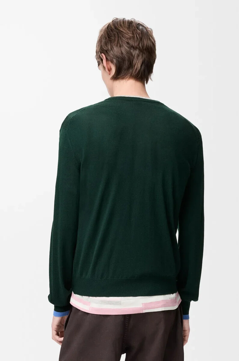 pullover aus wolle grünblau