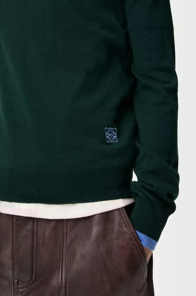 pullover aus wolle grünblau