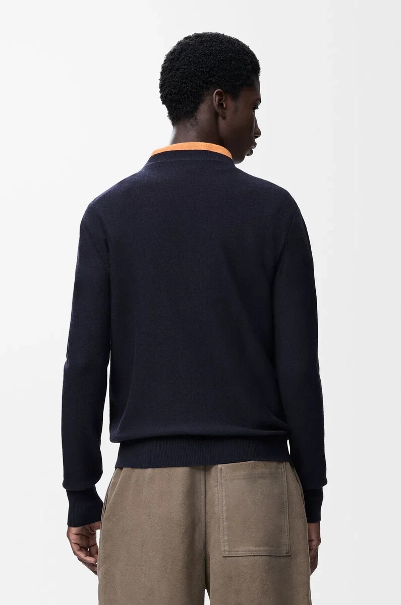 pullover aus wolle dunkelmarineblau