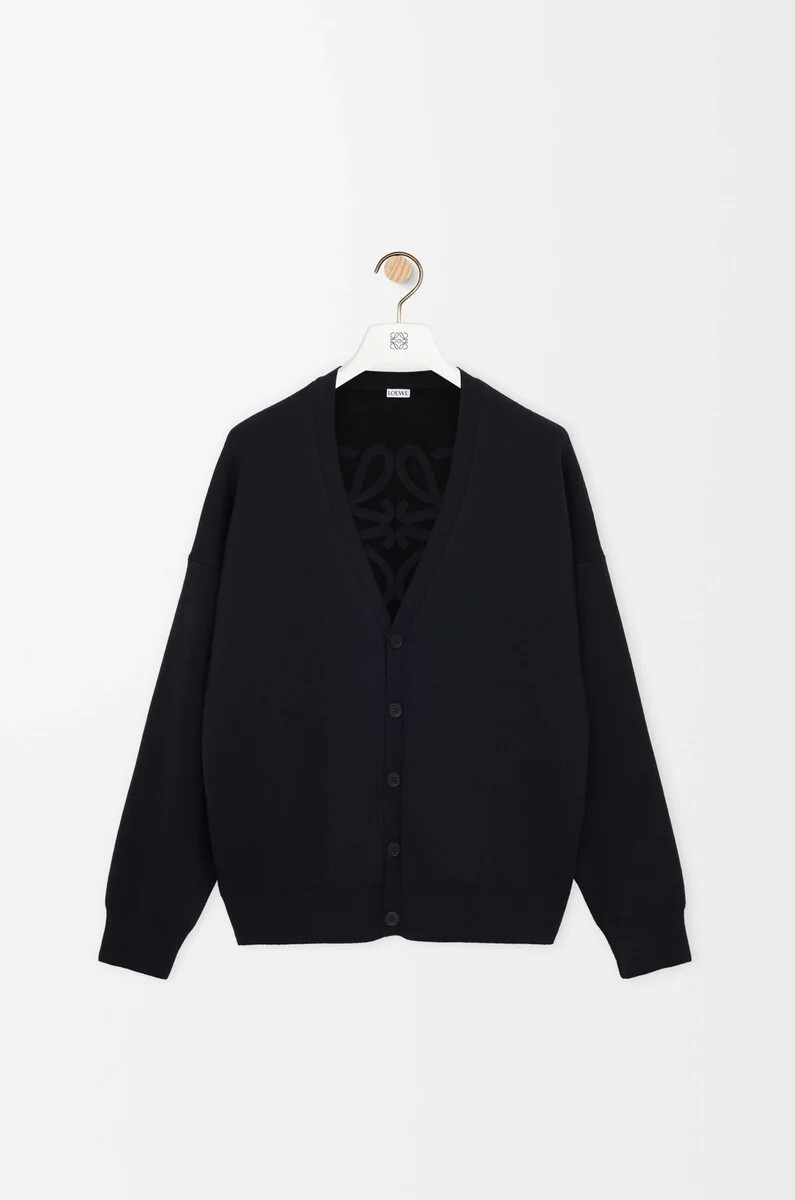 strickjacke aus wollmischung schwarz
