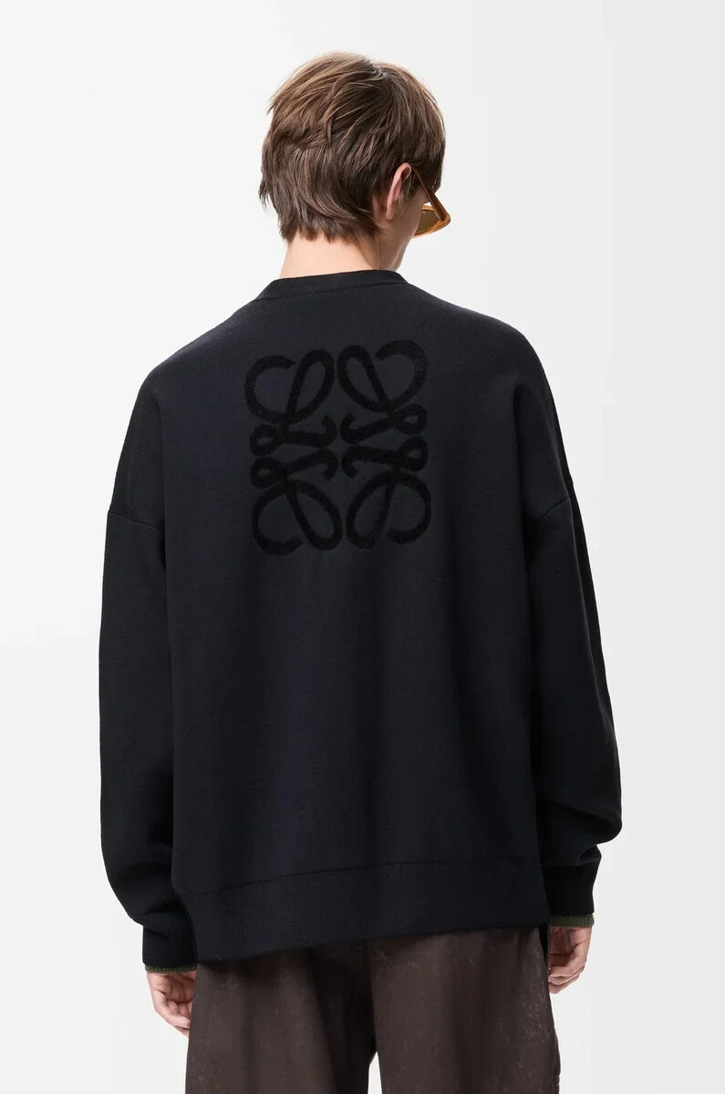 strickjacke aus wollmischung schwarz
